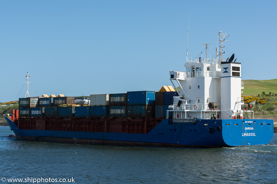 Photograph of the vessel  Daroja pictured departing Aberdeen on 23rd May 2015