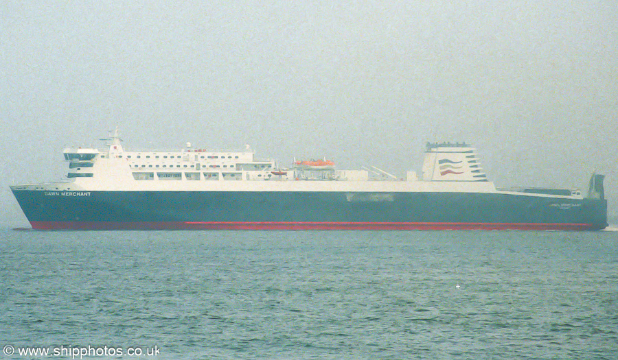 Photograph of the vessel  Dawn Merchant pictured departing Liverpool on 7th July 2001