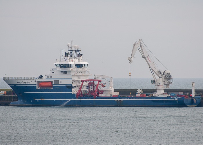 Photograph of the vessel  Deep Cygnus pictured at Peterhead on 5th May 2014