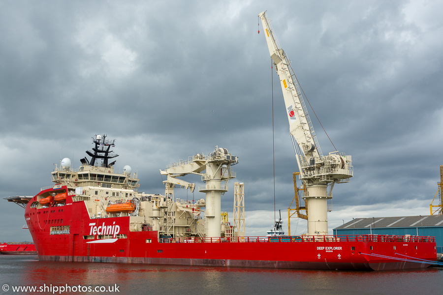 Photograph of the vessel  Deep Explorer pictured at Leith on 14th April 2017