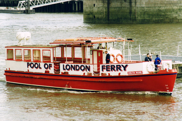 Photograph of the vessel  Delta Rose pictured in the Pool of London on 24th April 1998