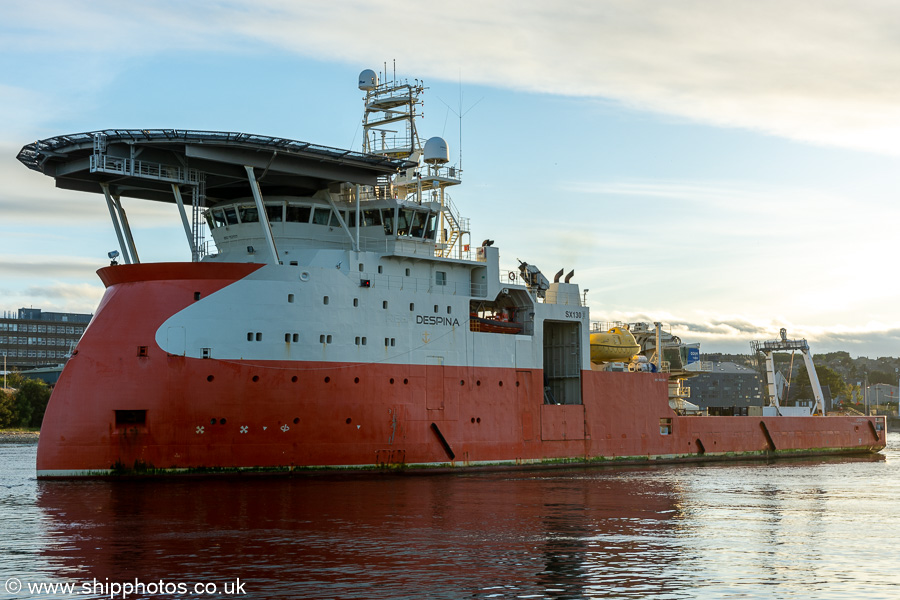 Despina pictured departing Aberdeen on 12th October 2021
