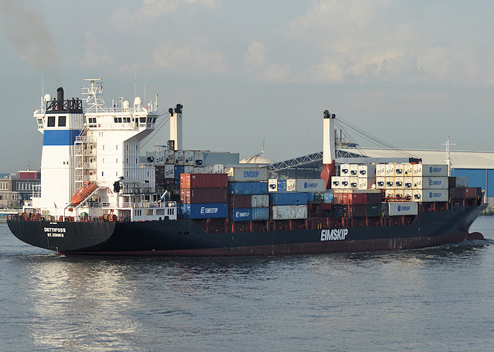 Photograph of the vessel  Dettifoss pictured passing Vlaardingen on 28th June 2011