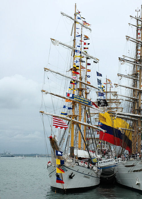 Photograph of the vessel  Dewaruci pictured at the International Festival of the Sea, Portsmouth Naval Base on 3rd July 2005