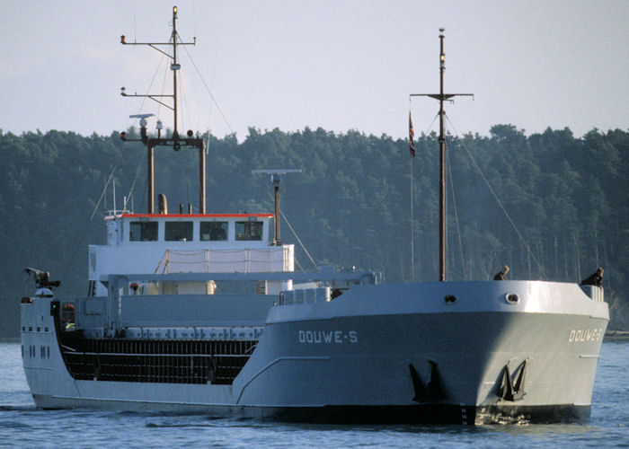 Photograph of the vessel  Douwe-S pictured arriving at Poole on 25th October 1997