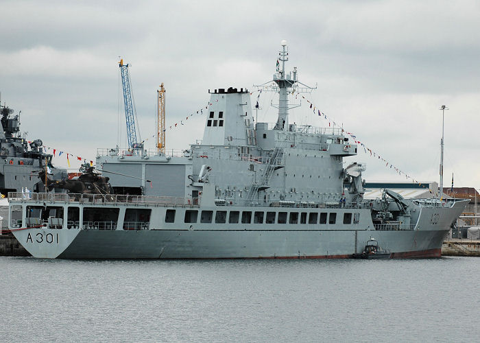 Photograph of the vessel SAS Drakensberg pictured in Portsmouth Naval Base on 3rd July 2005