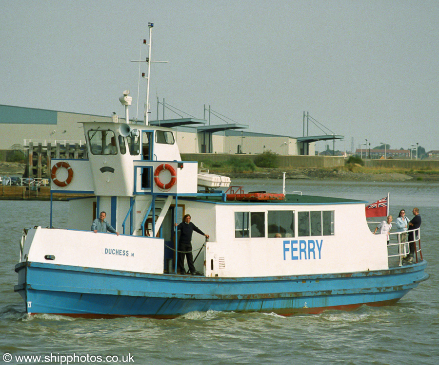 Photograph of the vessel  Duchess M pictured approaching Gravesend from Tilbury on 16th August 2003