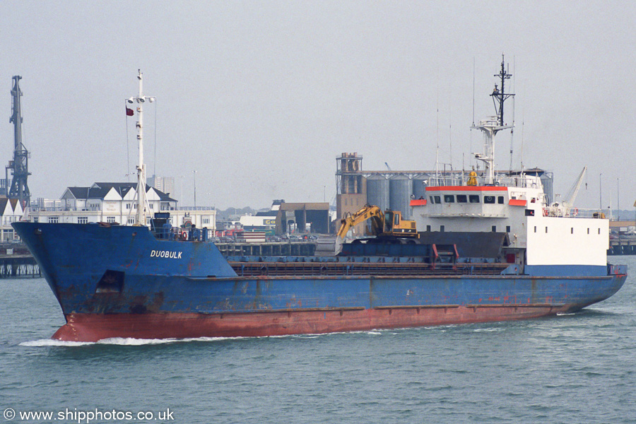 Photograph of the vessel  Duobulk pictured arriving at Southampton on 12th April 2003