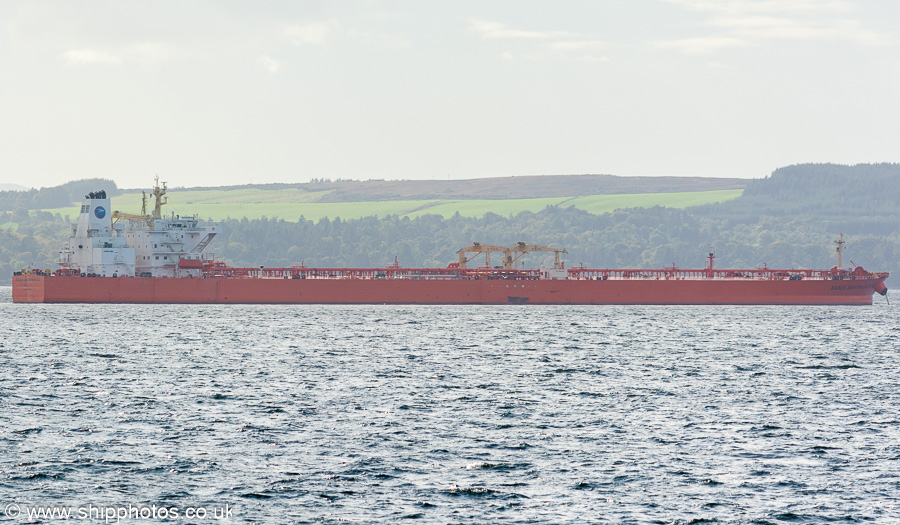 Photograph of the vessel  Eagle San Francisco pictured at anchor off Largs on 26th September 2023