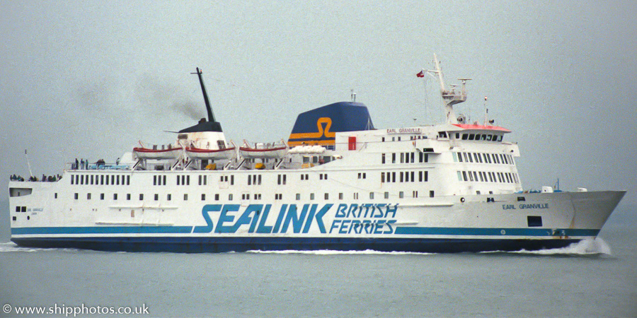 Photograph of the vessel  Earl Granville pictured approaching Portsmouth Harbour on 9th July 1989