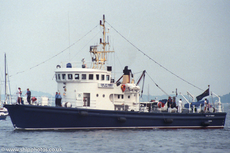 Photograph of the vessel ts Earl of Romney pictured arriving at Poole on 24th July 1989