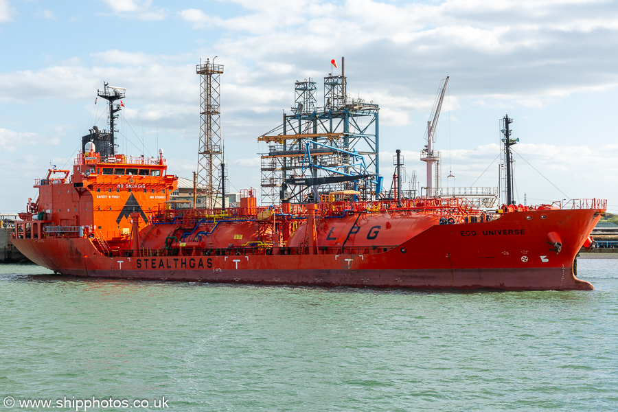 Photograph of the vessel  Eco Universe pictured at Fawley on 20th April 2024