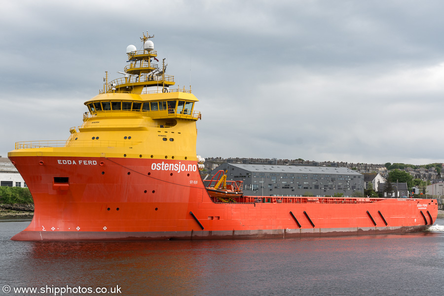  Edda Ferd pictured departing Aberdeen on 29th May 2019