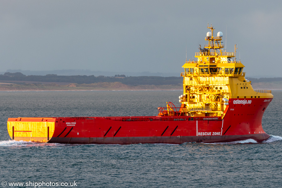 Photograph of the vessel  Edda Ferd pictured departing Aberdeen on 11th September 2024