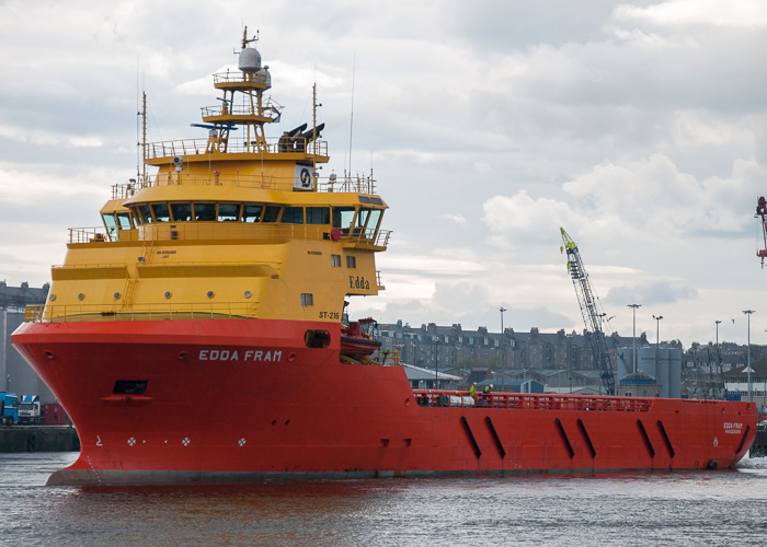  Edda Fram pictured departing Aberdeen on 4th May 2014