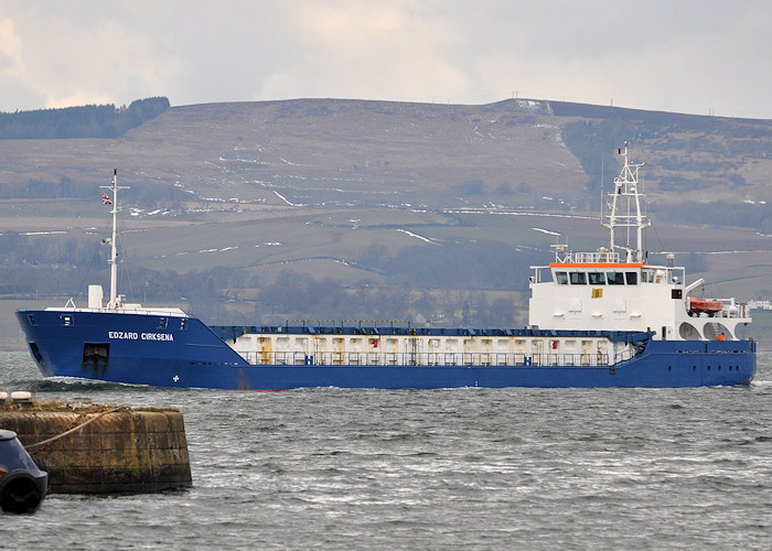 Photograph of the vessel  Edzard Cirksena pictured passing Greenock on 29th March 2013