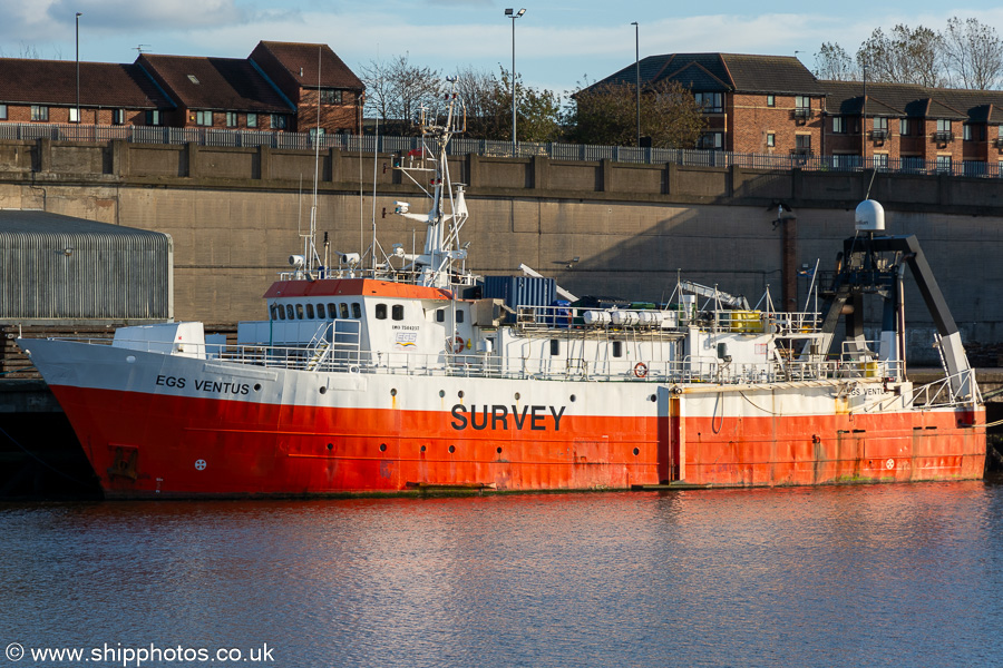 Photograph of the vessel rv EGS Ventus pictured at Corporation Quay, Sunderland on 11th October 2024