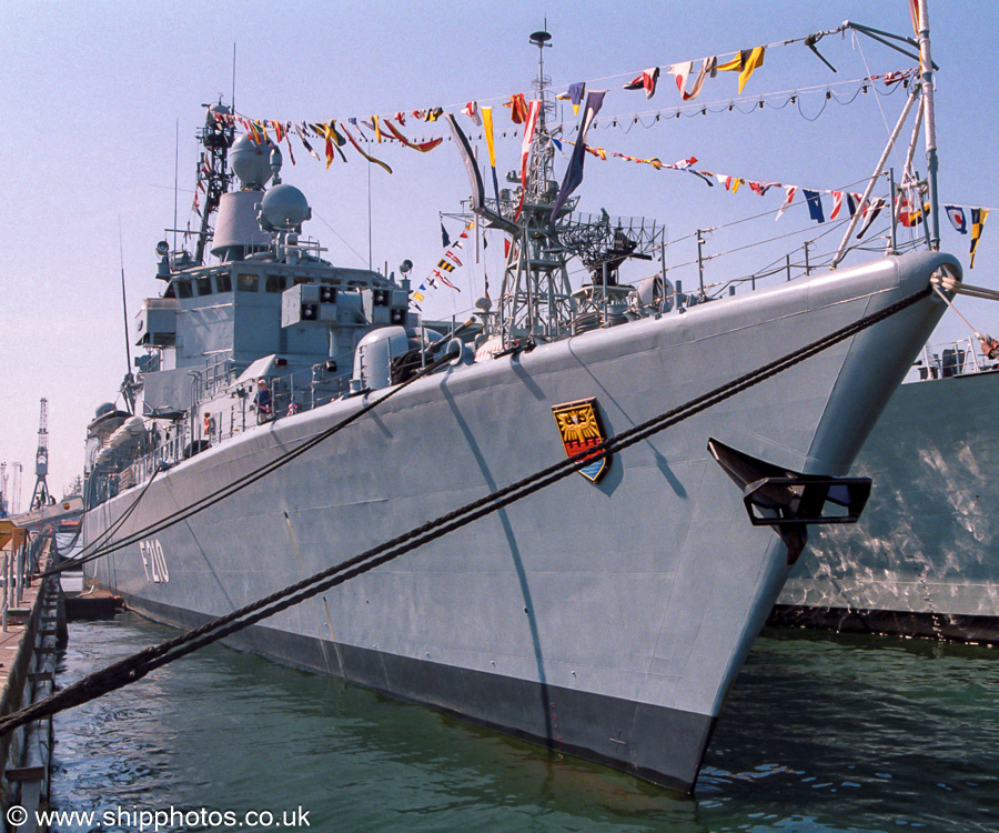 Photograph of the vessel FGS Emden pictured at the International Festival of the Sea, Portsmouth Naval Base on 24th August 2001