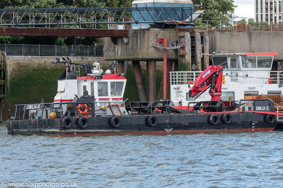 Photograph of the vessel  Emilia-D pictured at East India Quay on 20th July 2025
