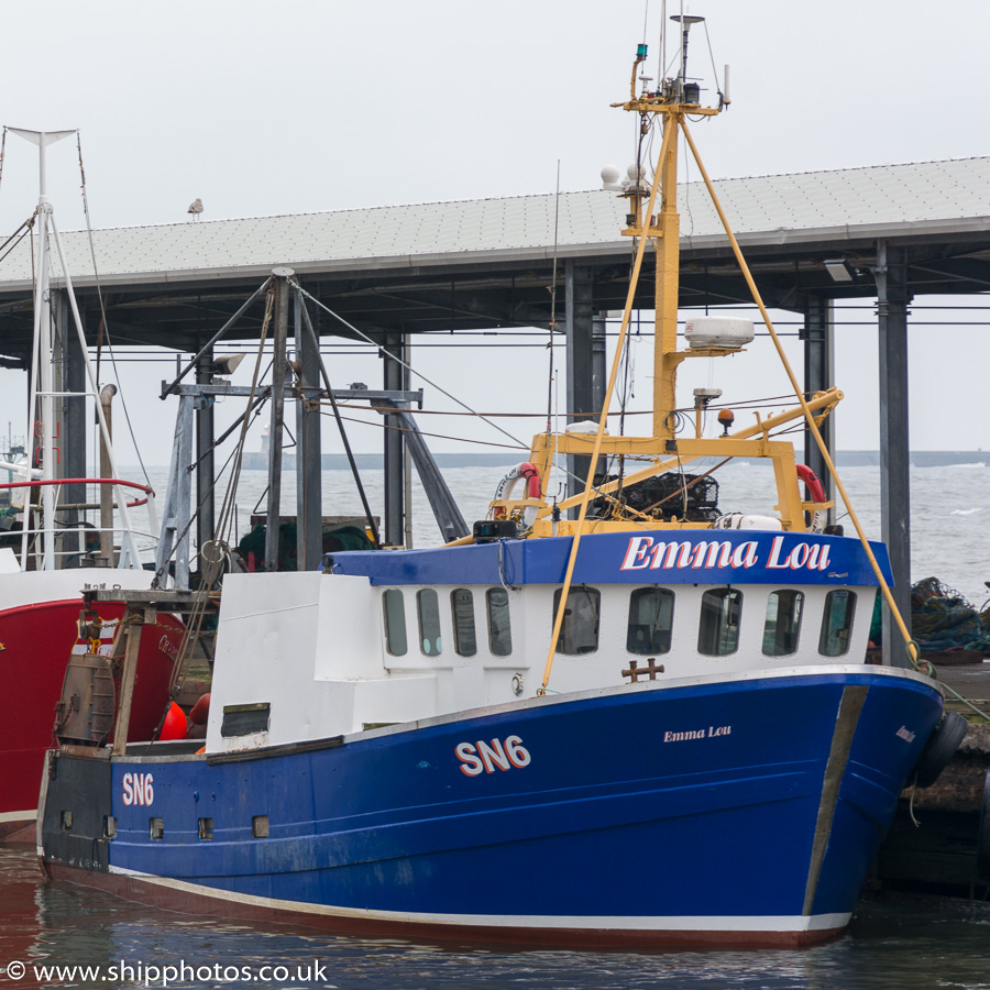 Photograph of the vessel fv Emma Lou pictured at the Fish Quay, North Shields on 30th March 2018