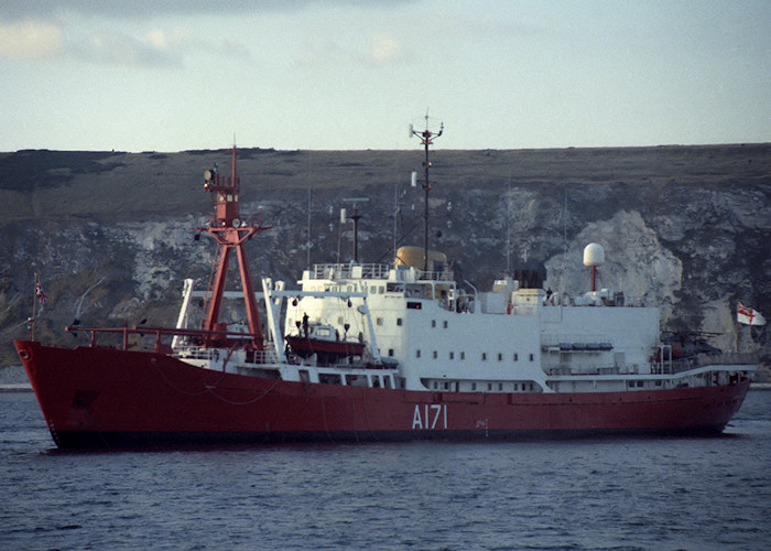 Photograph of the vessel HMS Endurance pictured off the Dorset Coast on 11th September 1988