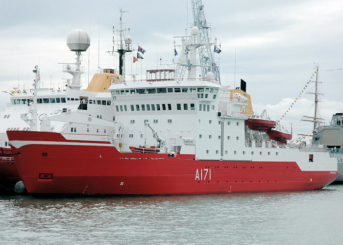 HMS Endurance pictured at the International Festival of the Sea, Portsmouth Naval Base on 3rd July 2005
