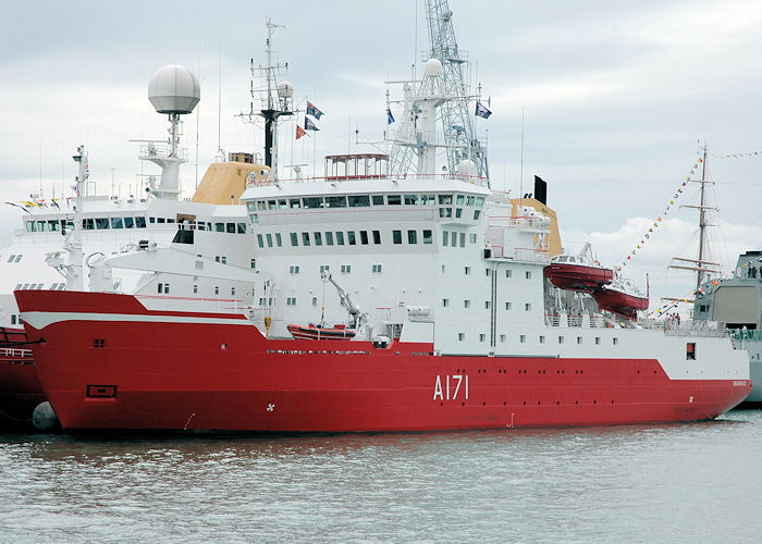 Photograph of the vessel HMS Endurance pictured at the International Festival of the Sea, Portsmouth Naval Base on 3rd July 2005