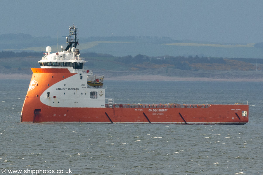 Photograph of the vessel  Energy Duchess pictured at anchor in Aberdeen Bay on 13th May 2022