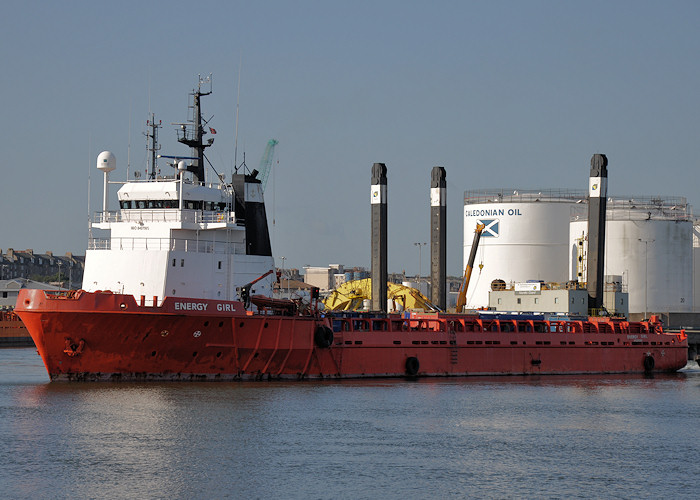 Photograph of the vessel  Energy Girl pictured departing Aberdeen on 15th September 2012