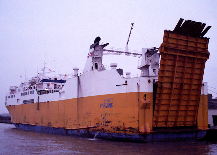 Photograph of the vessel  Engoy pictured at Tilbury on 30th December 1988