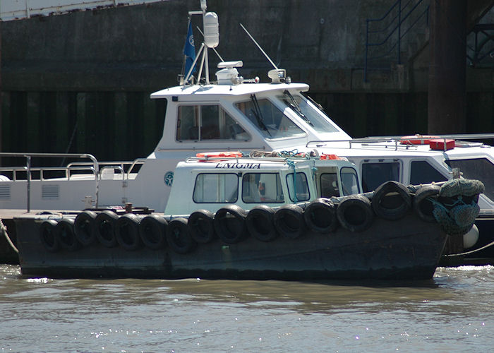 Photograph of the vessel  Enigma pictured at Woolwich on 23rd May 2010