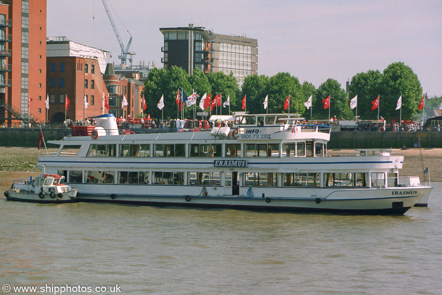 Photograph of the vessel  Erasmus pictured in London on 16th July 2005