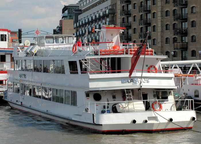 Photograph of the vessel  Erasmus pictured in London on 11th June 2009