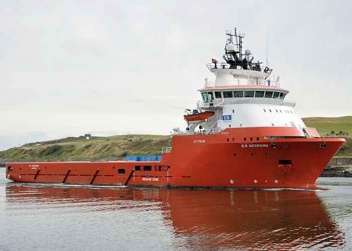 Photograph of the vessel  E.R. Georgina pictured arriving at Aberdeen on 13th September 2013