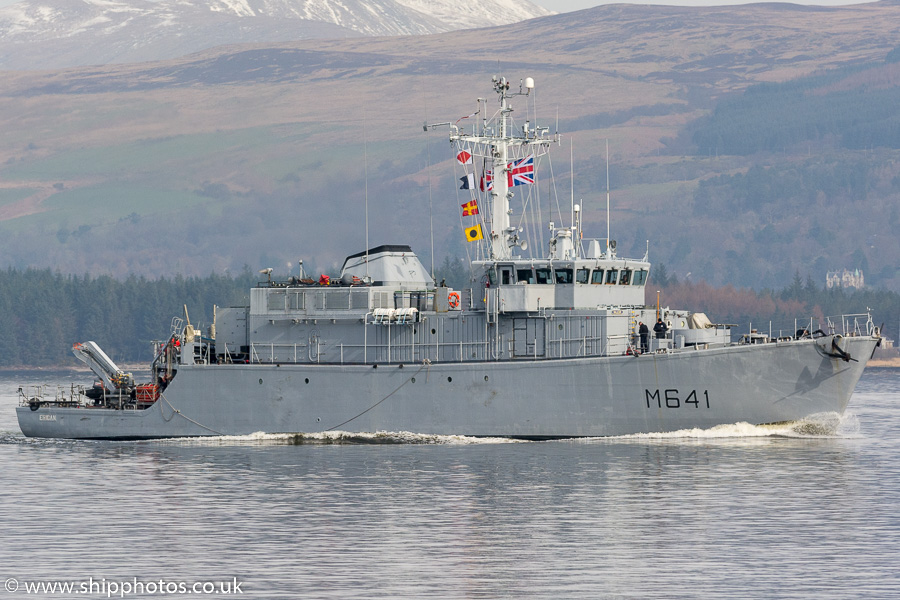 Photograph of the vessel FS Eridan pictured passing Greenock on 24th March 2017