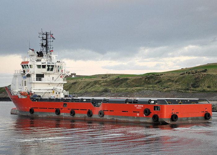 Photograph of the vessel  E.R. Narvik pictured departing Aberdeen on 14th September 2012