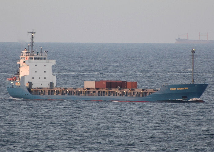 Photograph of the vessel  Ernst Hagedorn pictured approaching Rotterdam on 21st June 2010