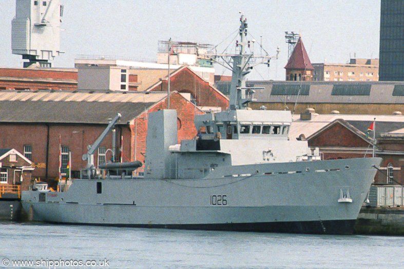 Photograph of the vessel GDFS Essequibo pictured in Portsmouth Naval Base on 22nd July 2001
