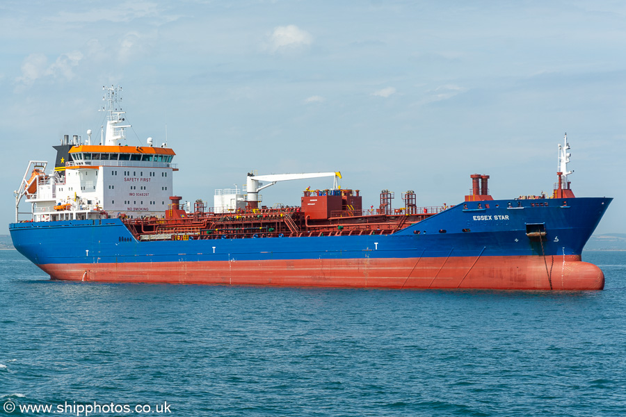 Photograph of the vessel  Essex Star pictured at anchor in the Solent on 8th July 2023