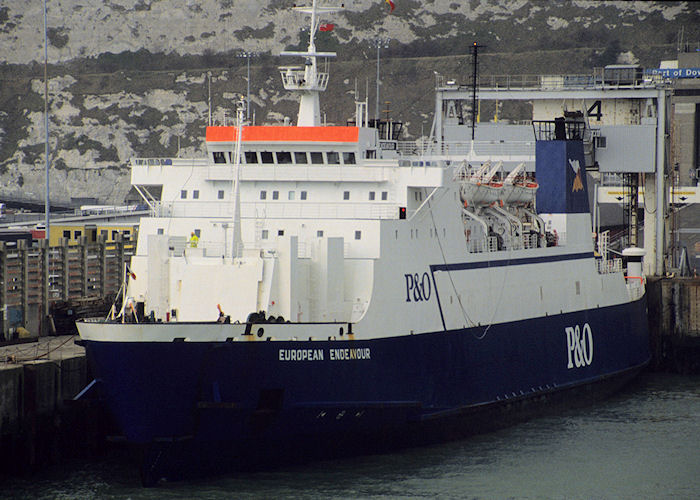 Photograph of the vessel  European Endeavour pictured at Dover on 8th April 1991