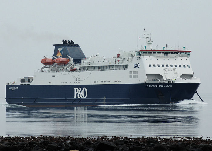 Photograph of the vessel  European Highlander pictured arriving in Larne on 17th June 2006