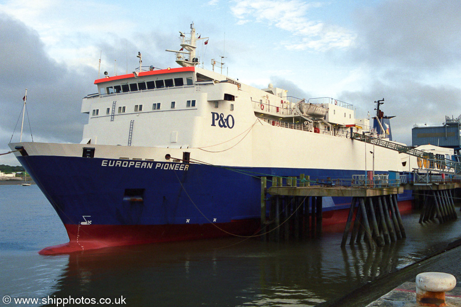 Photograph of the vessel  European Pioneer pictured at Fleetwood on 18th August 2002