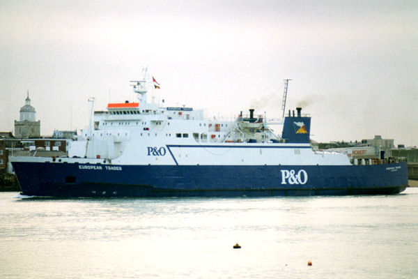 Photograph of the vessel  European Trader pictured arriving in Portsmouth on 19th January 1994