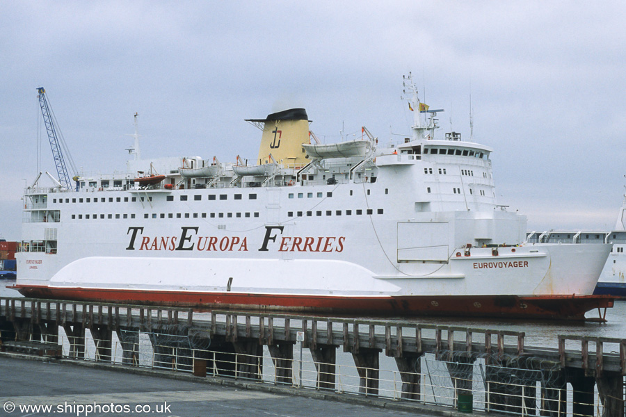 Photograph of the vessel  Euroyager pictured at Ostend on 22nd June 2002