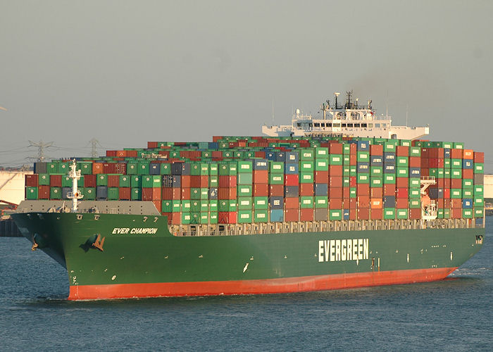 Photograph of the vessel  Ever Champion pictured departing Europoort on 21st June 2010