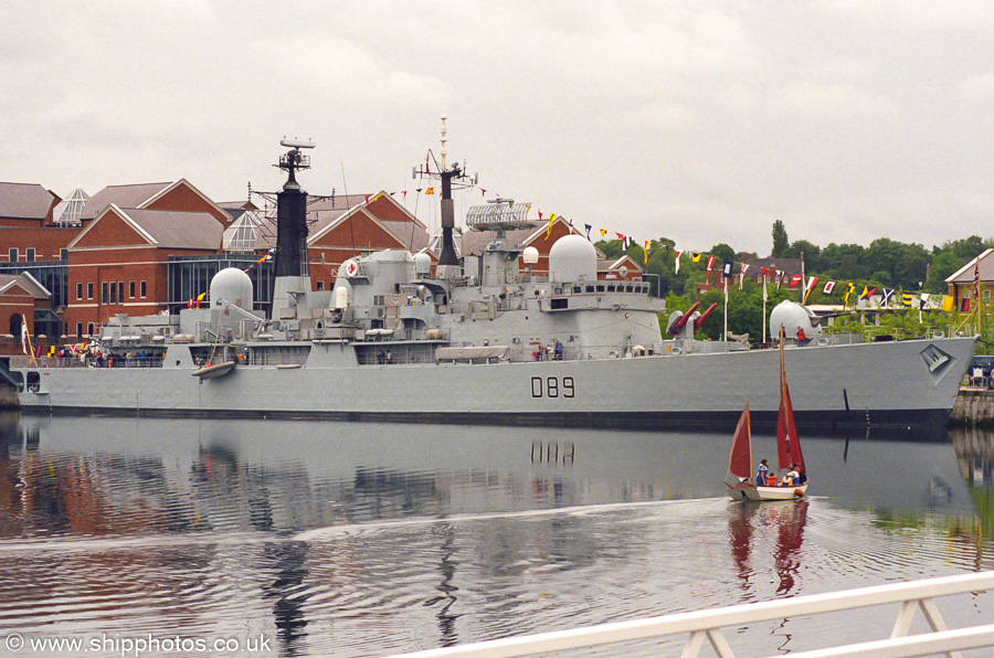 HMS Exeter pictured at Chatham on 4th June 2002