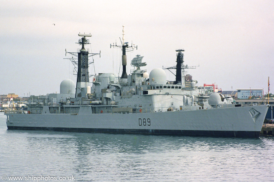 Photograph of the vessel HMS Exeter pictured in Portsmouth Dockyard on 27th September 2003