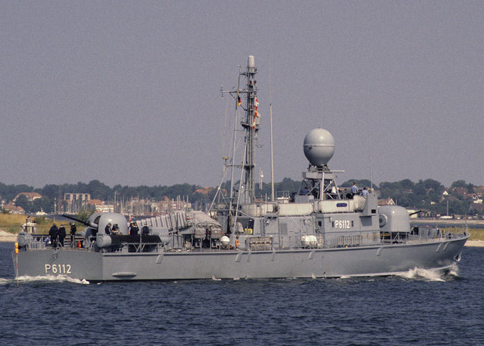 Photograph of the vessel FGS Falke pictured on Kieler Förde on 22nd August 1995