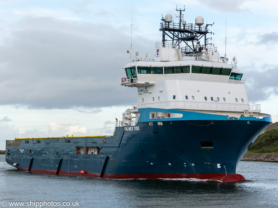 Photograph of the vessel  Falnes Tide pictured arriving at Aberdeen on 11th September 2024