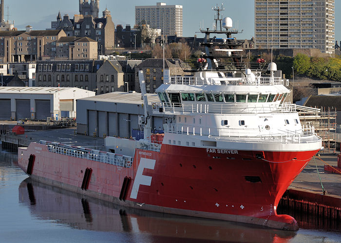 Photograph of the vessel  Far Server pictured at Aberdeen on 13th May 2013
